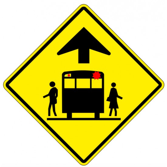 WC-9 School Bus Stop Ahead - TS Signs Printing & Promo